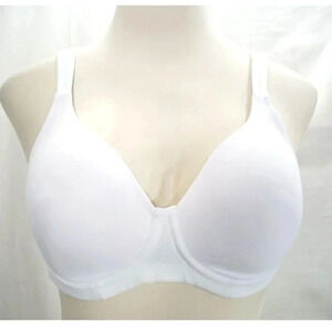 Leading Lady 5042 Molded Soft Cup Wire Free Bra 38B White Excellent Pre-owned Co